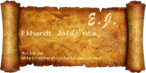 Ekhardt Jolánta névjegykártya